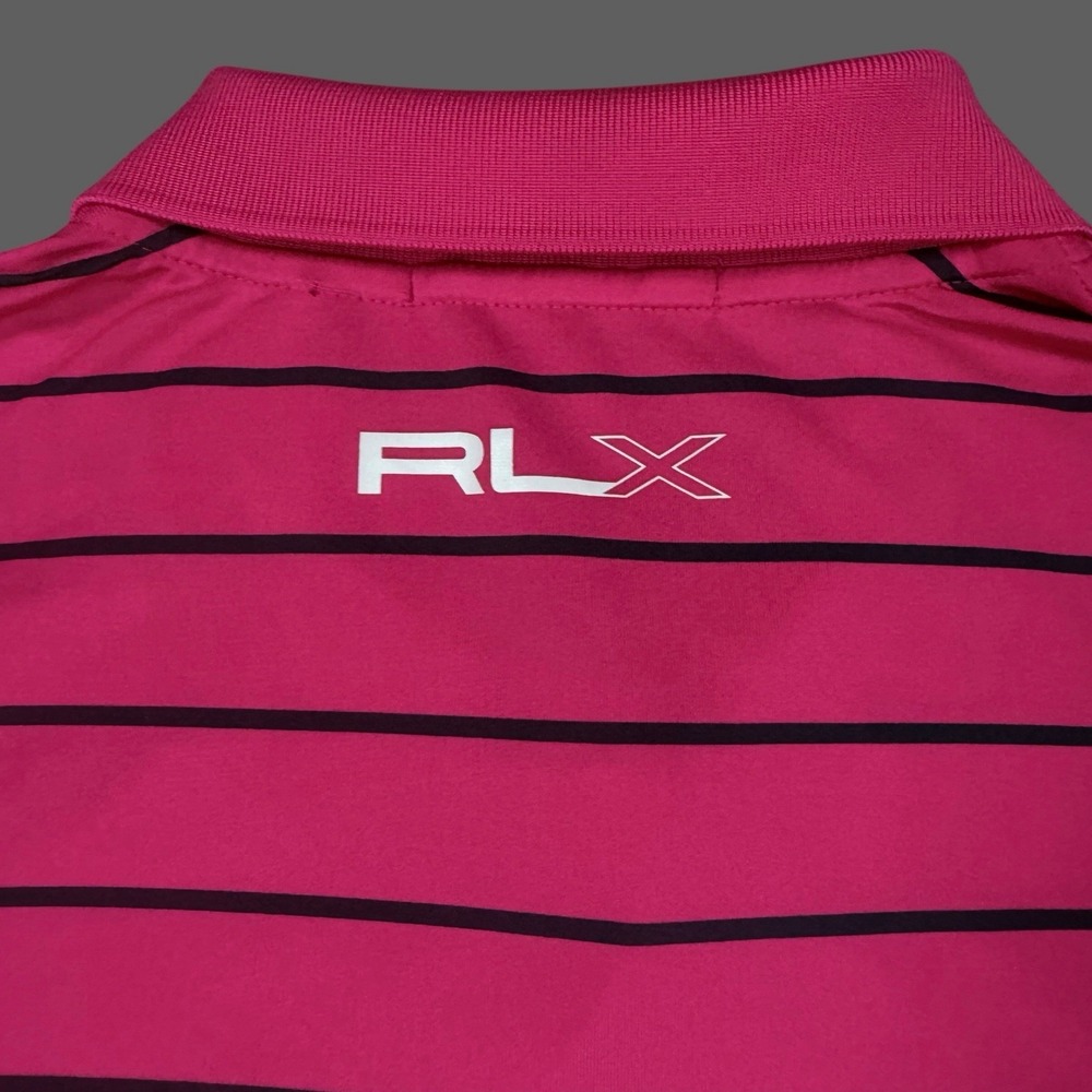 RLX Golf Ralph Lauren Polo Shirt Size XL  Men's Striped Performance F712 Pink - Picture 4 of 10